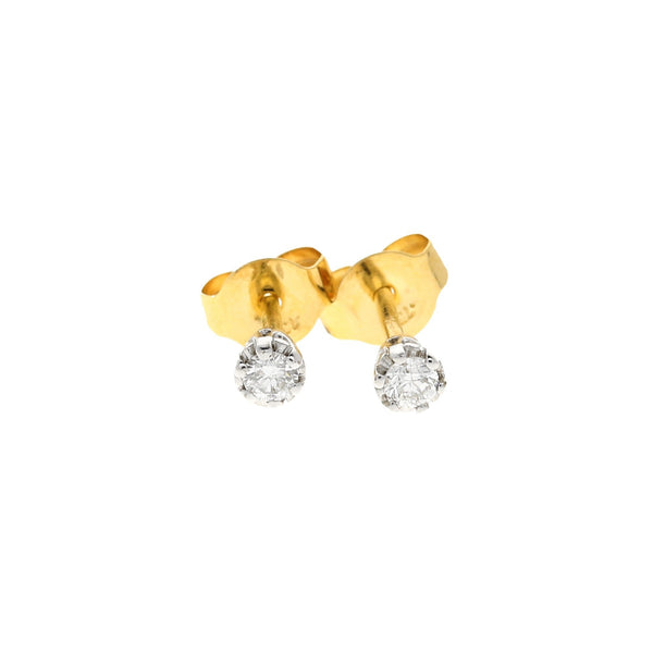 18ct Gold Diamond Stud Earrings - 0.16ct