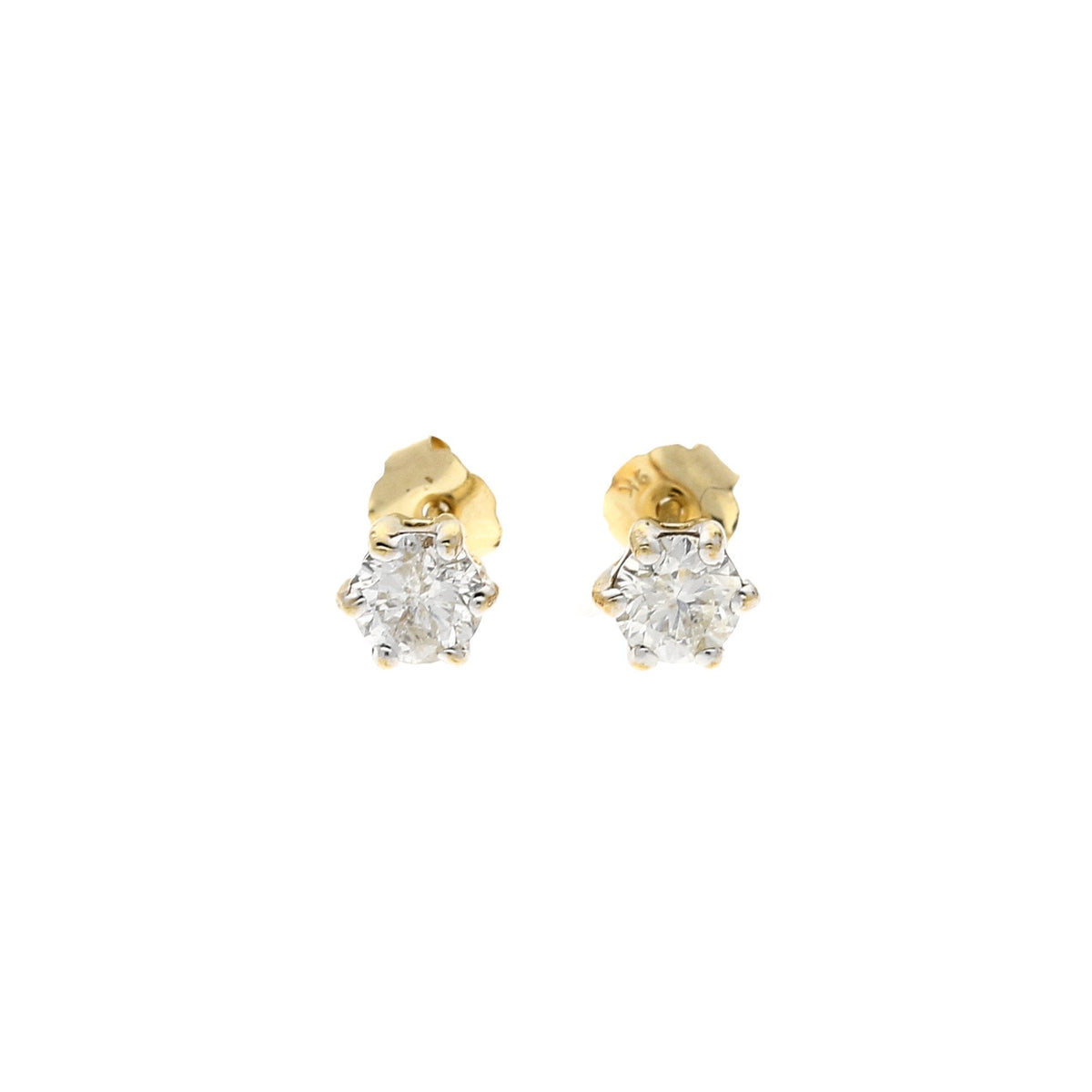 9ct Yellow Gold 0.50ct Diamond Stud Earrings