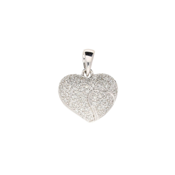 9ct White Gold Diamond Heart Pendant - 0.50ct