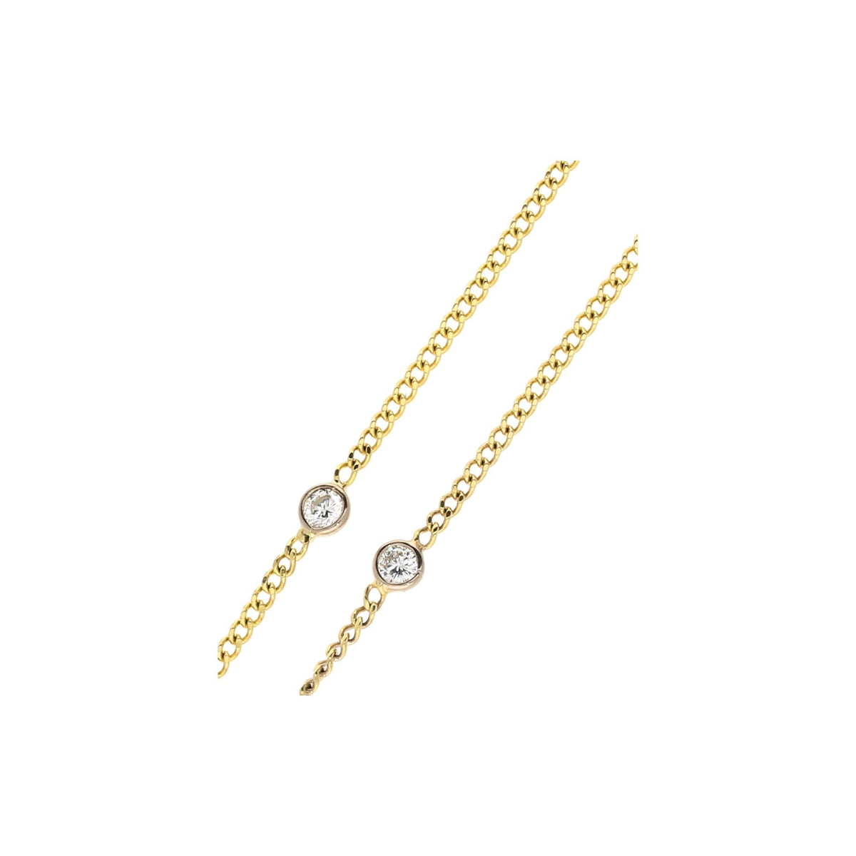 18ct White Gold Cross on Yellow Gold Diamond Necklace - 0.10ct