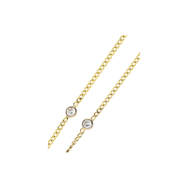 18ct White Gold Cross on Yellow Gold Diamond Necklace - 0.10ct