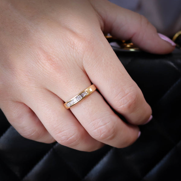 18ct Yellow Gold 0.43ct Diamond Half Eternity Ring