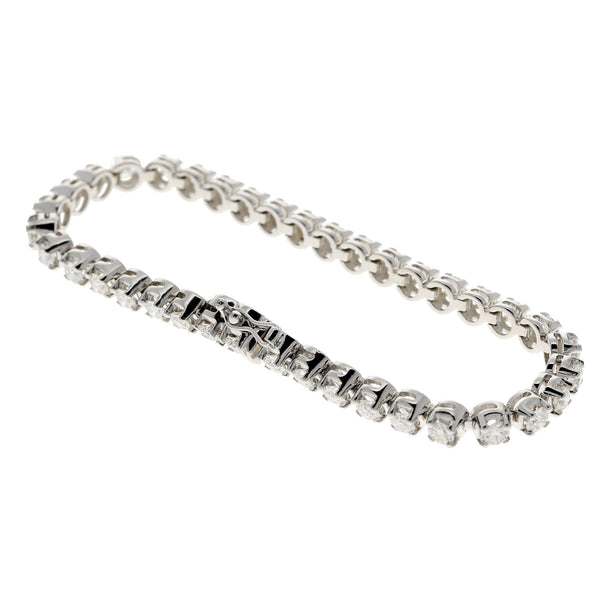 18ct White Gold Diamond Tennis Bracelet - 4.56ct