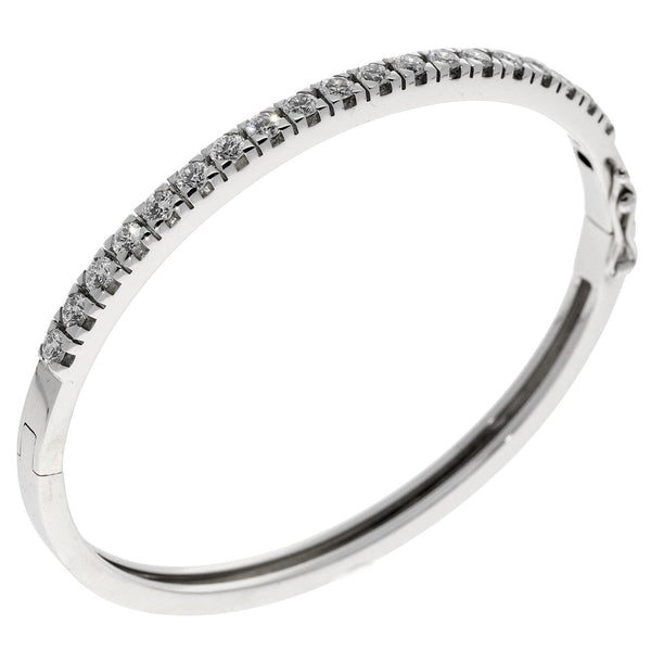 18ct White Gold Diamond Bangle - 2.28ct