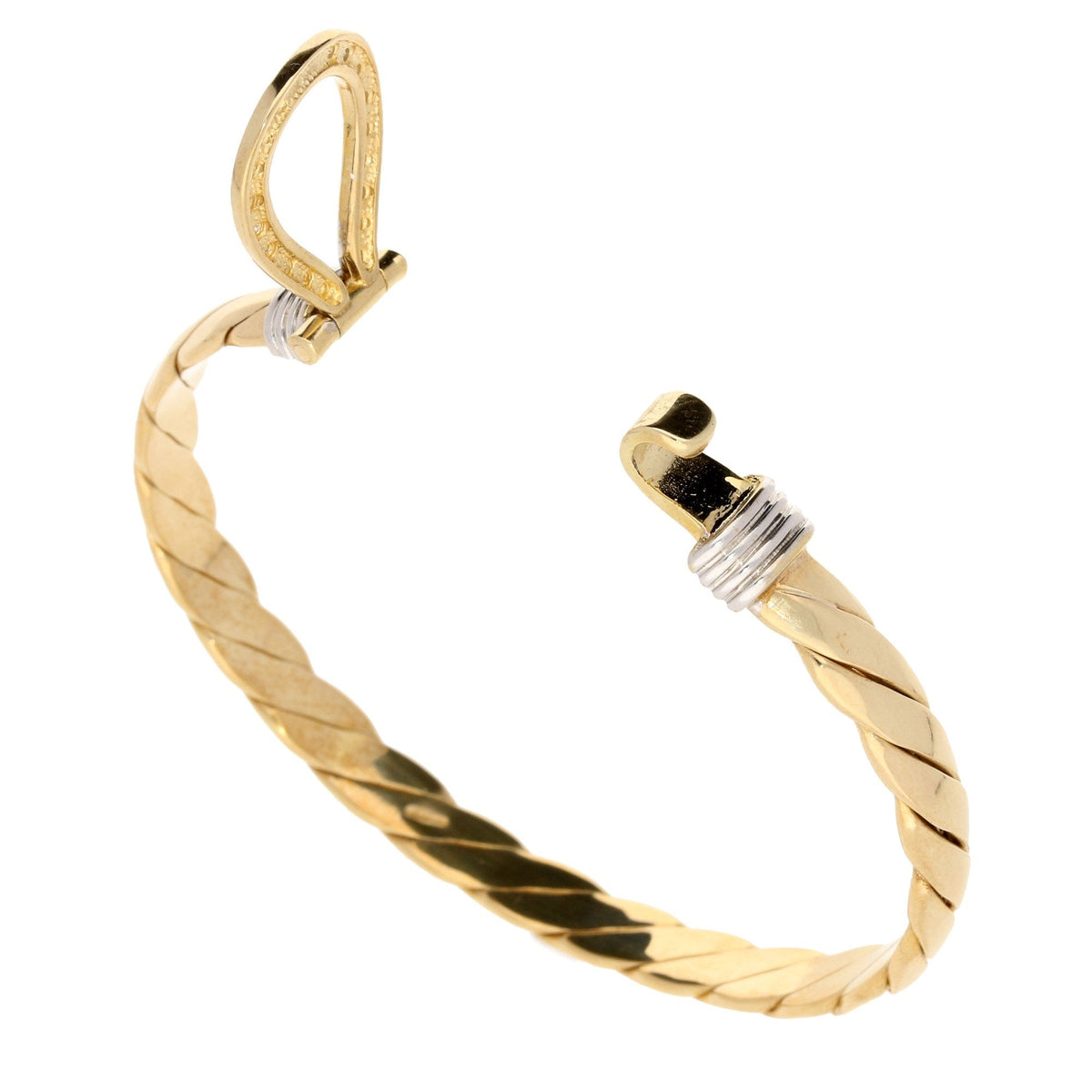 9ct Yellow & White Gold Diamond Noose Bangle