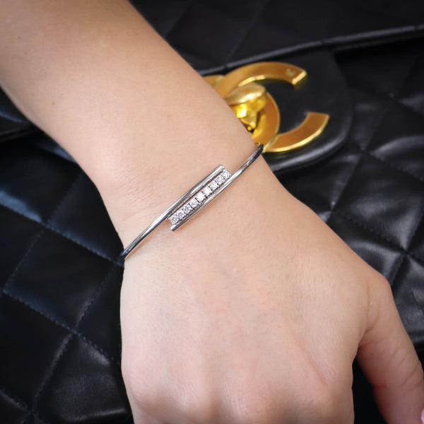 18ct White Gold 0.50ct Diamond Bangle