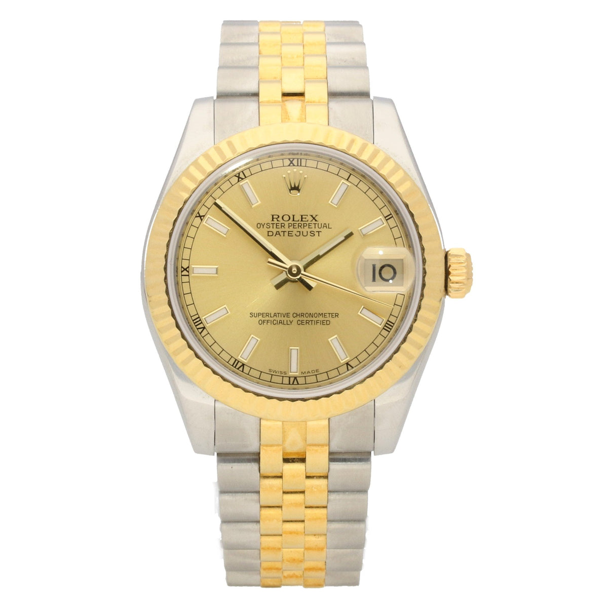 Datejust 178273 - Midsize Bi-Colour Watch - Gold Dial - 2006