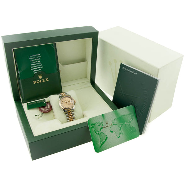 Datejust 178273 - Midsize Bi-Colour Watch - Gold Dial - 2006