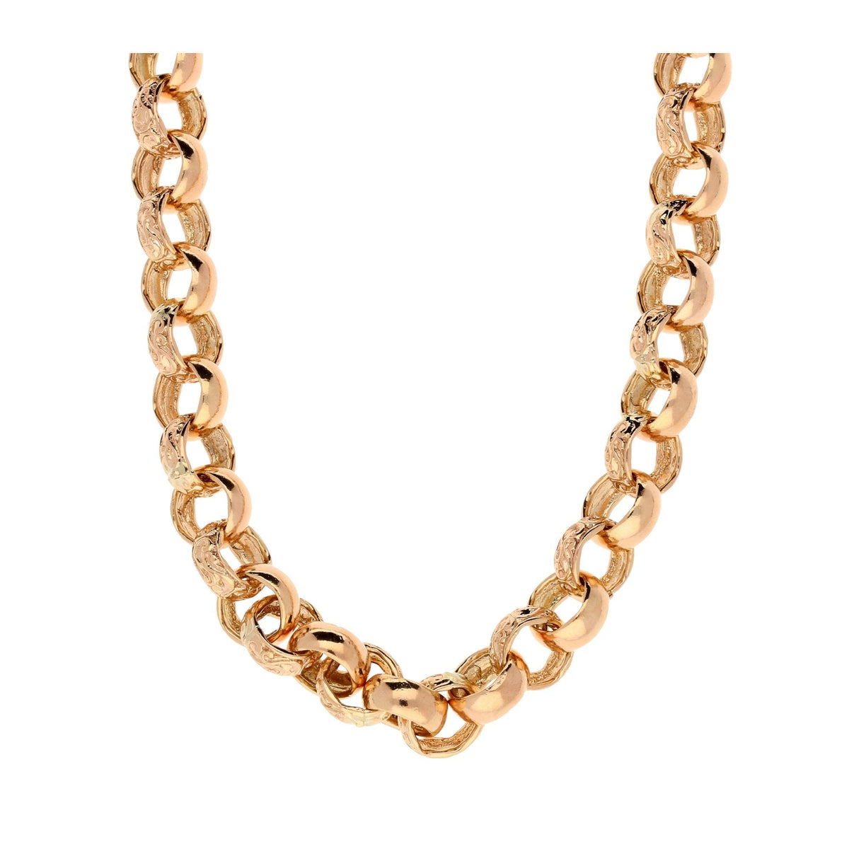 9ct Rose Gold Heavy Belcher Chain - 110.30g