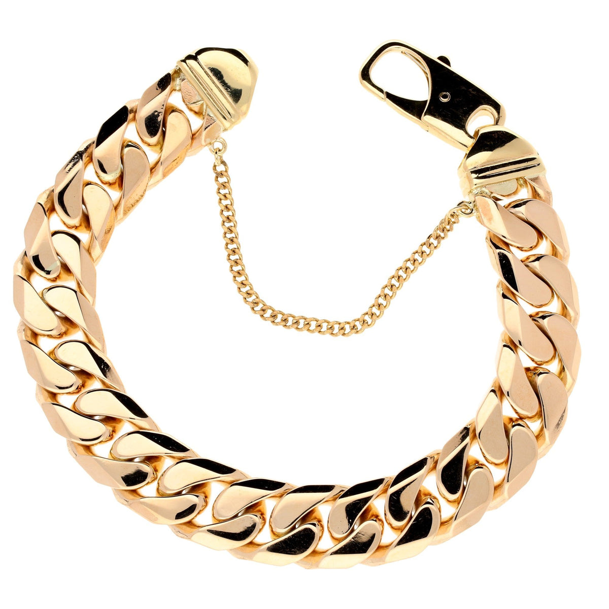 9ct Yellow Gents Heavy Curb Bracelet - 142.90g