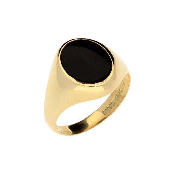 9ct Yellow Gold Gents Onyx Signet Ring