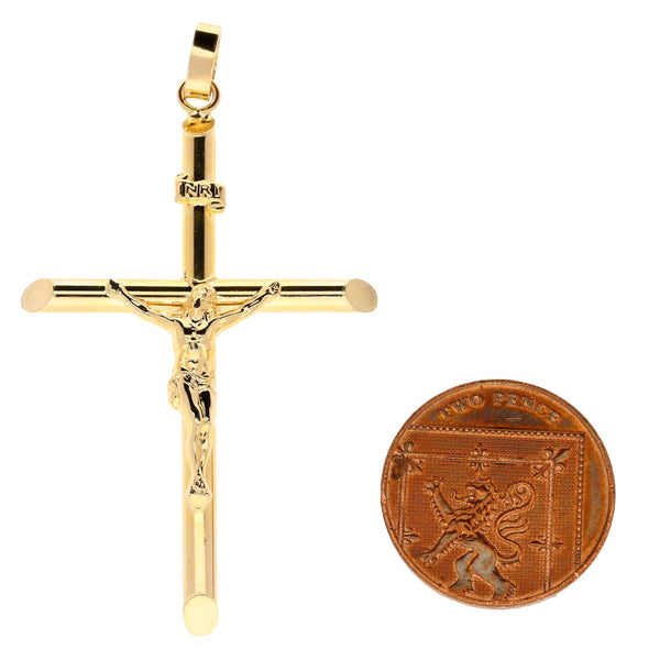 9ct Yellow Gold Large Hollow Crucifix - 4.5g
