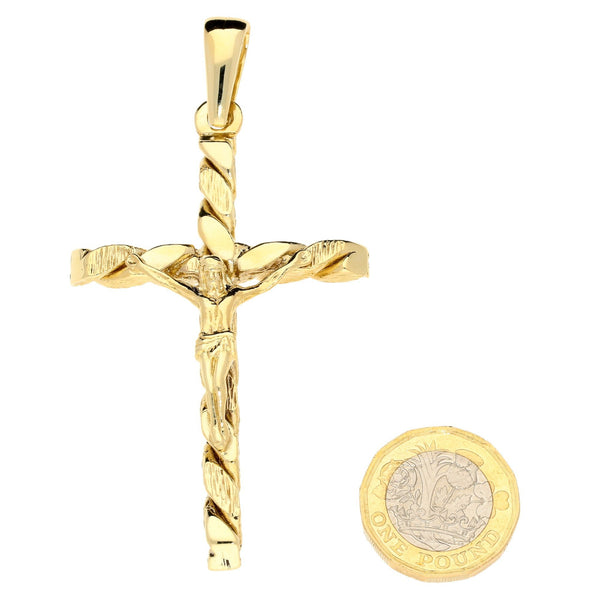 9ct Yellow Gold Large Crucifix - 30.30g