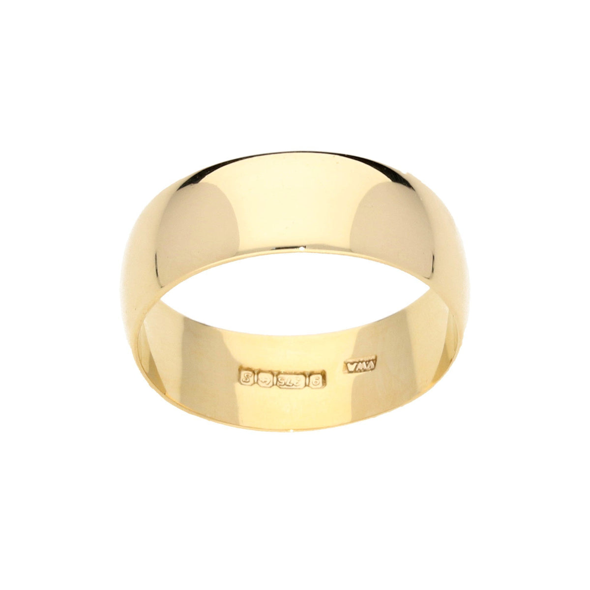 9ct Yellow Gold D-Shape Wedding Ring - 5.50g
