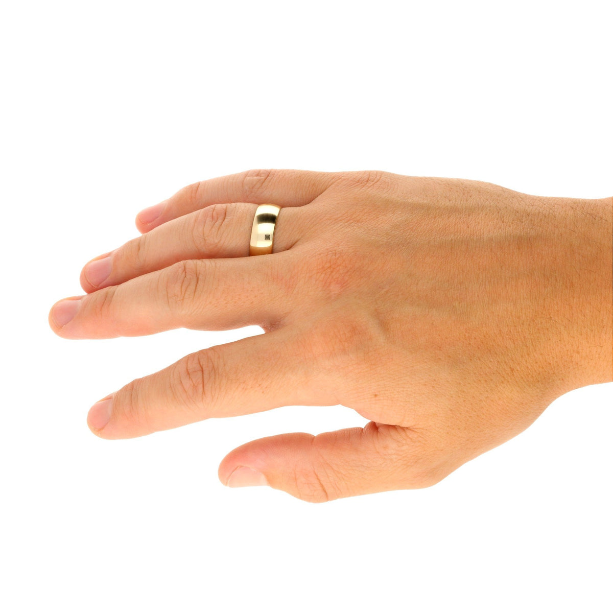 9ct Yellow Gold D-Shape Wedding Ring - 5.50g