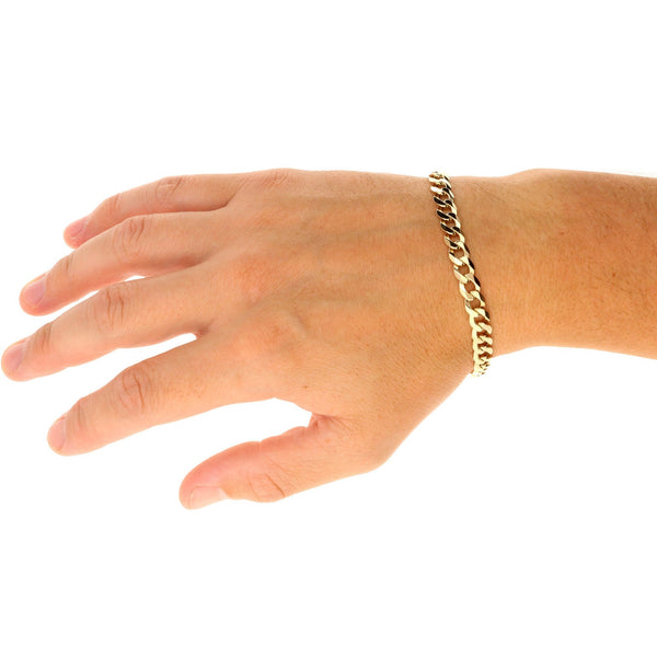 9ct Yellow Gold Gents Curb Bracelet - 14.70g