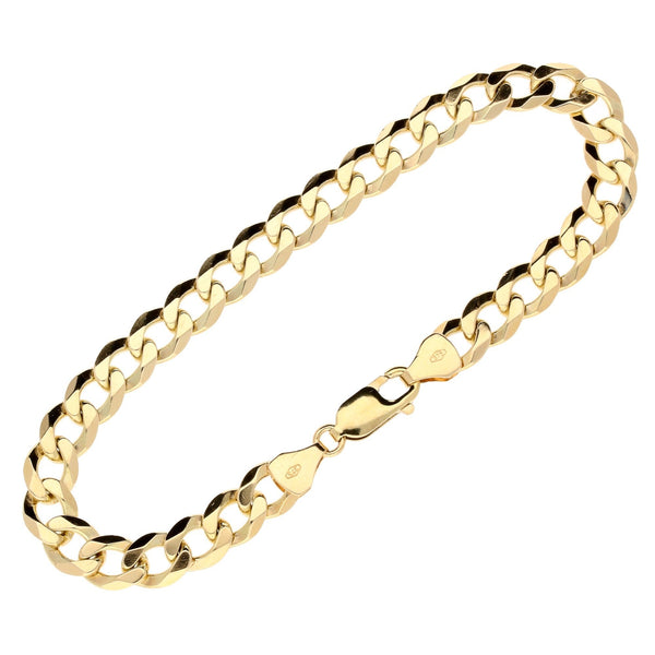 9ct Yellow Gold Gents Curb Bracelet - 14.70g