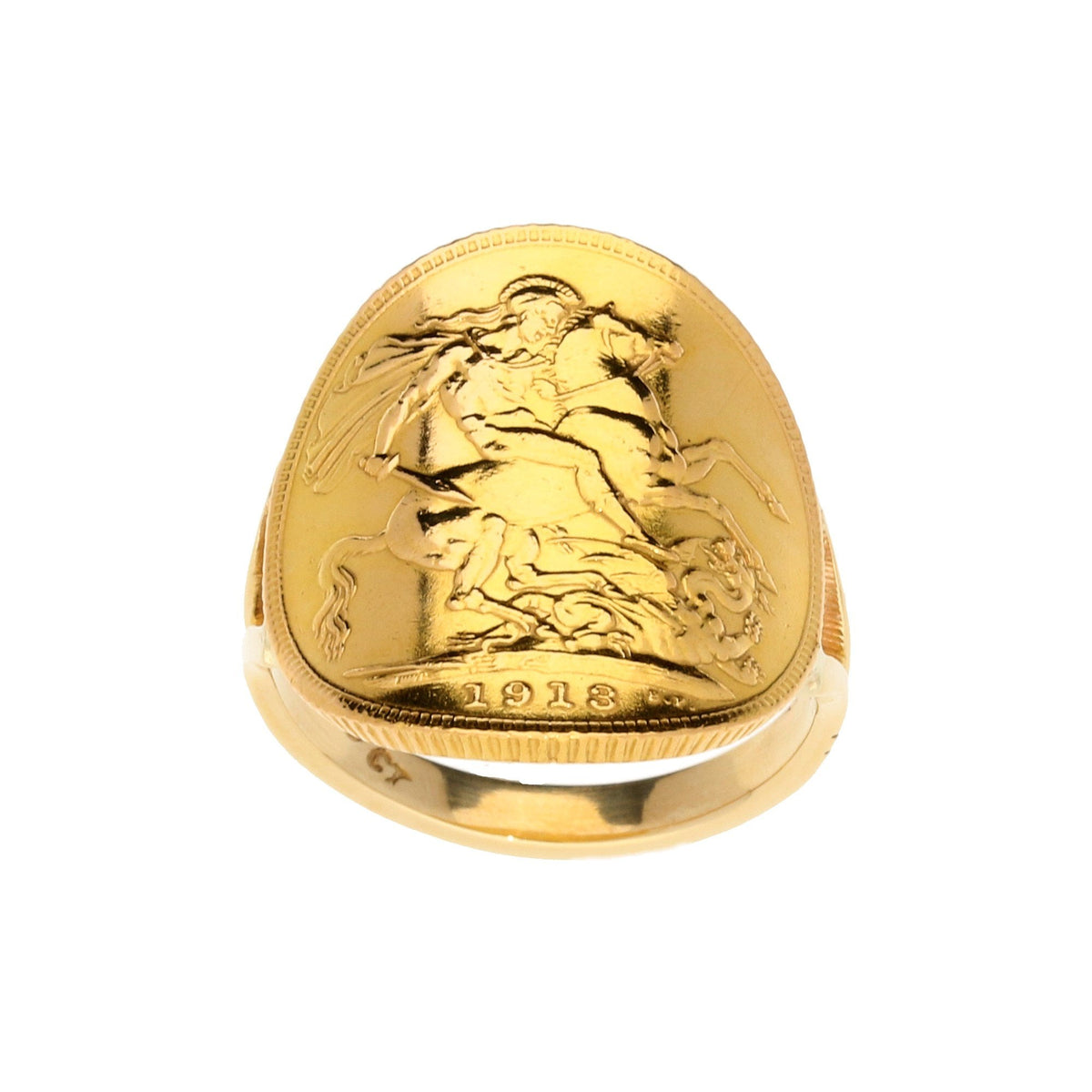 1913 Full Bent-Over Sovereign Ring - 9.60g