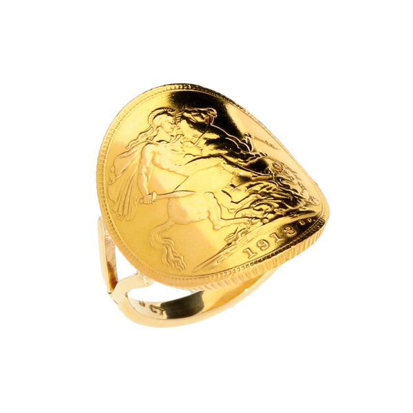 1913 Full Bent-Over Sovereign Ring - 9.60g