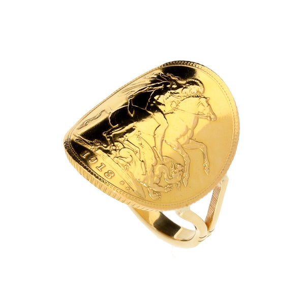 1913 Full Bent-Over Sovereign Ring - 9.60g