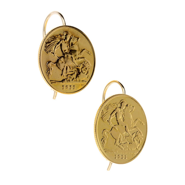 1911 Half-Sovereign Earrings - 8.60g
