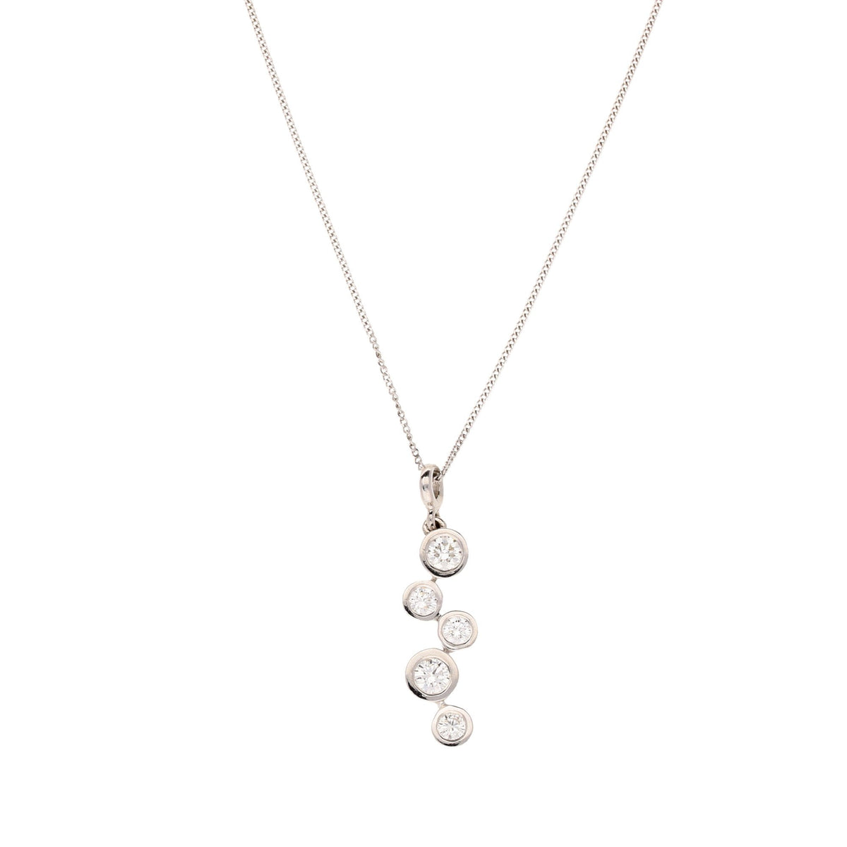 18ct White Gold 0.70ct Diamond Pendant & Chain