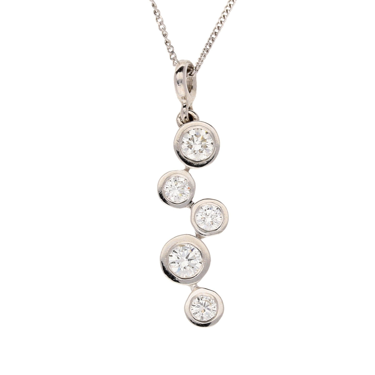 18ct White Gold 0.70ct Diamond Pendant & Chain