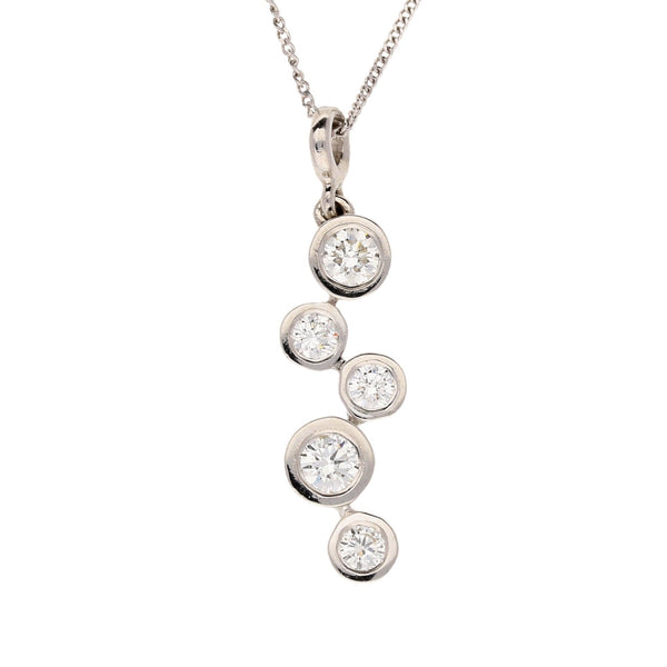 18ct White Gold 0.70ct Diamond Pendant & Chain