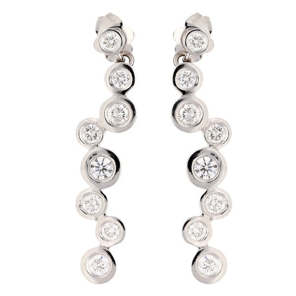 18ct White Gold Diamond Earrings - 1.34ct