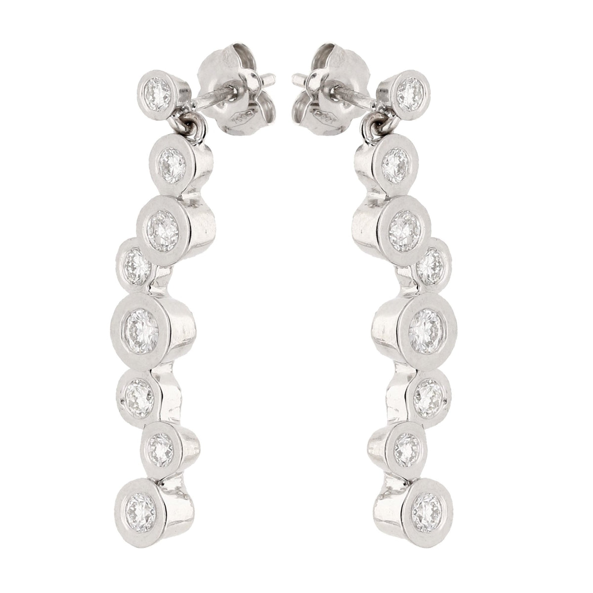 18ct White Gold Diamond Earrings - 1.34ct
