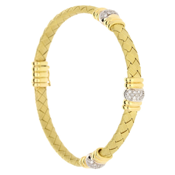 18ct Yellow Gold 0.48ct Diamond Bangle