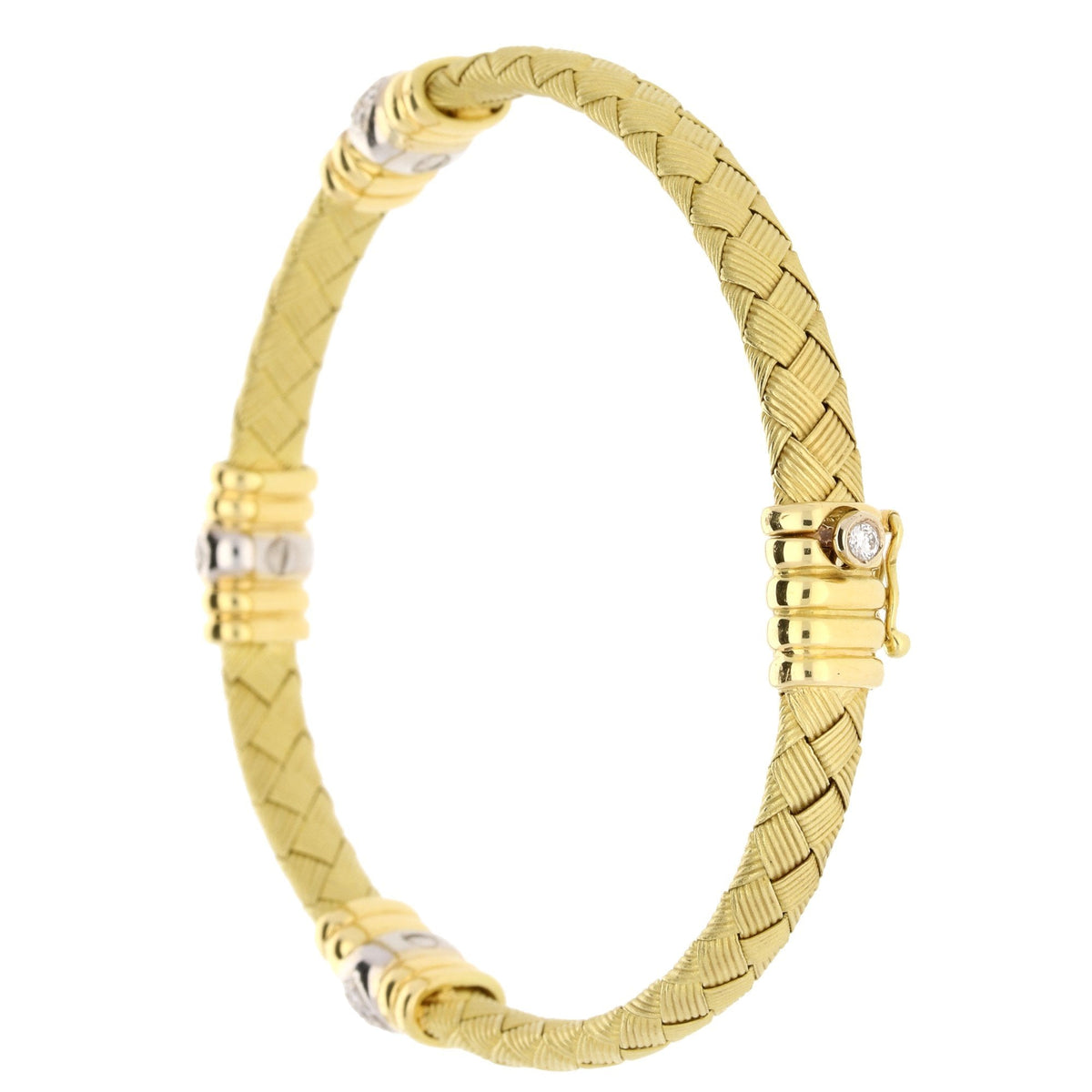 18ct Yellow Gold 0.48ct Diamond Bangle