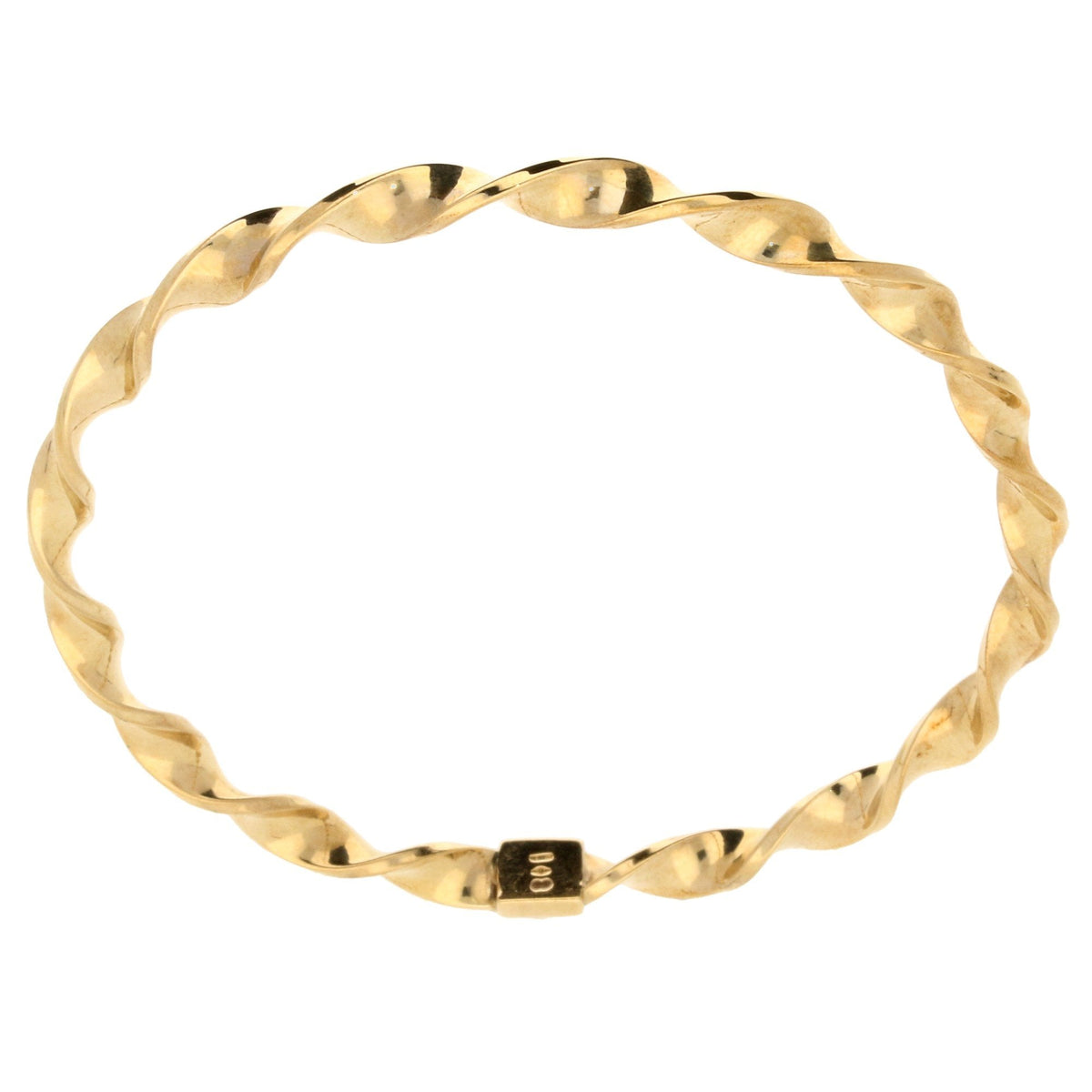 9ct Yellow Gold Hollow 'Twisted' Bangle - 6.10g