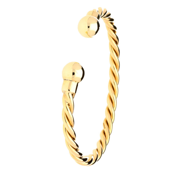 9ct Yellow Gold 'Twisted-Torque' Gents Bangle - 36.6g