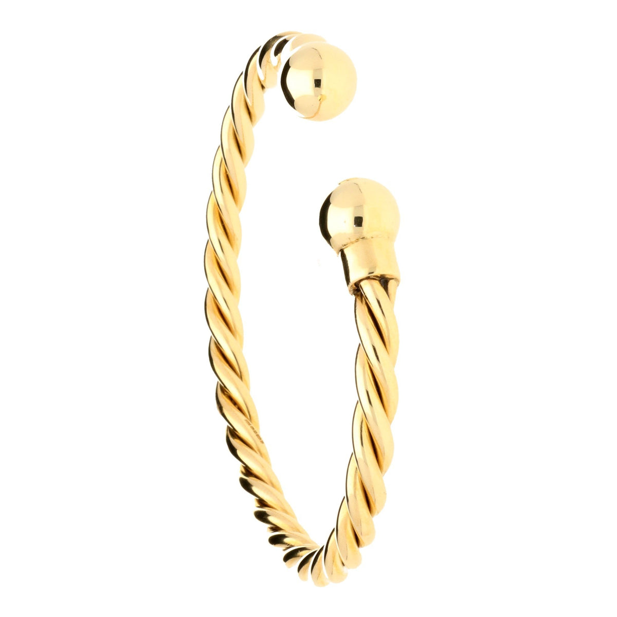 9ct Yellow Gold 'Twisted-Torque' Gents Bangle - 36.6g