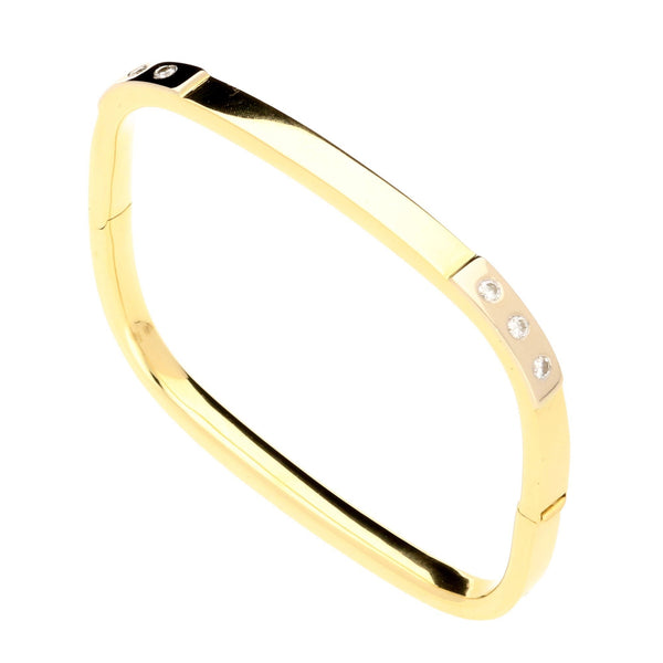 18ct Yellow Gold 'DMR' Diamond Bangle - 0.30ct