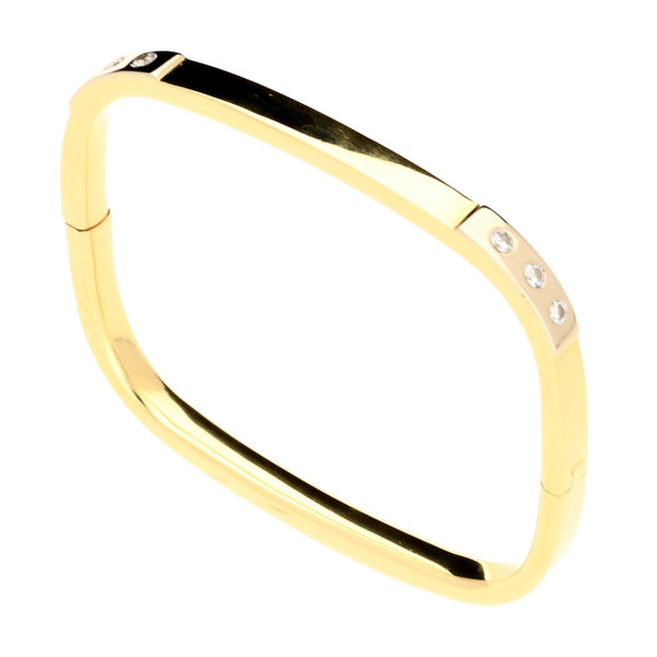 18ct Yellow Gold 'DMR' Diamond Bangle - 0.30ct