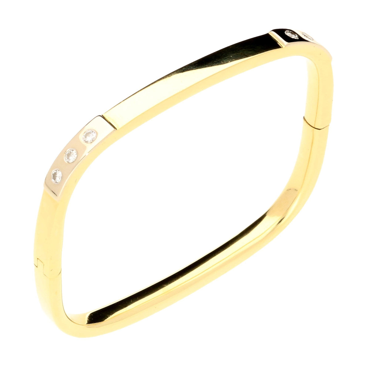 18ct Yellow Gold 'DMR' Diamond Bangle - 0.30ct