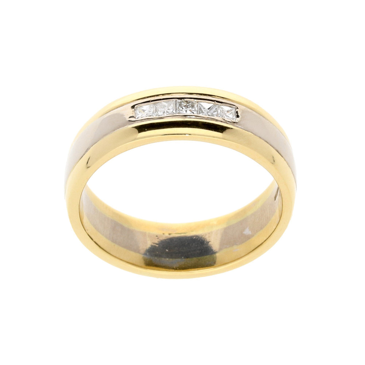 18ct Yellow & White Gold Diamond Wedding Ring - 0.35ct