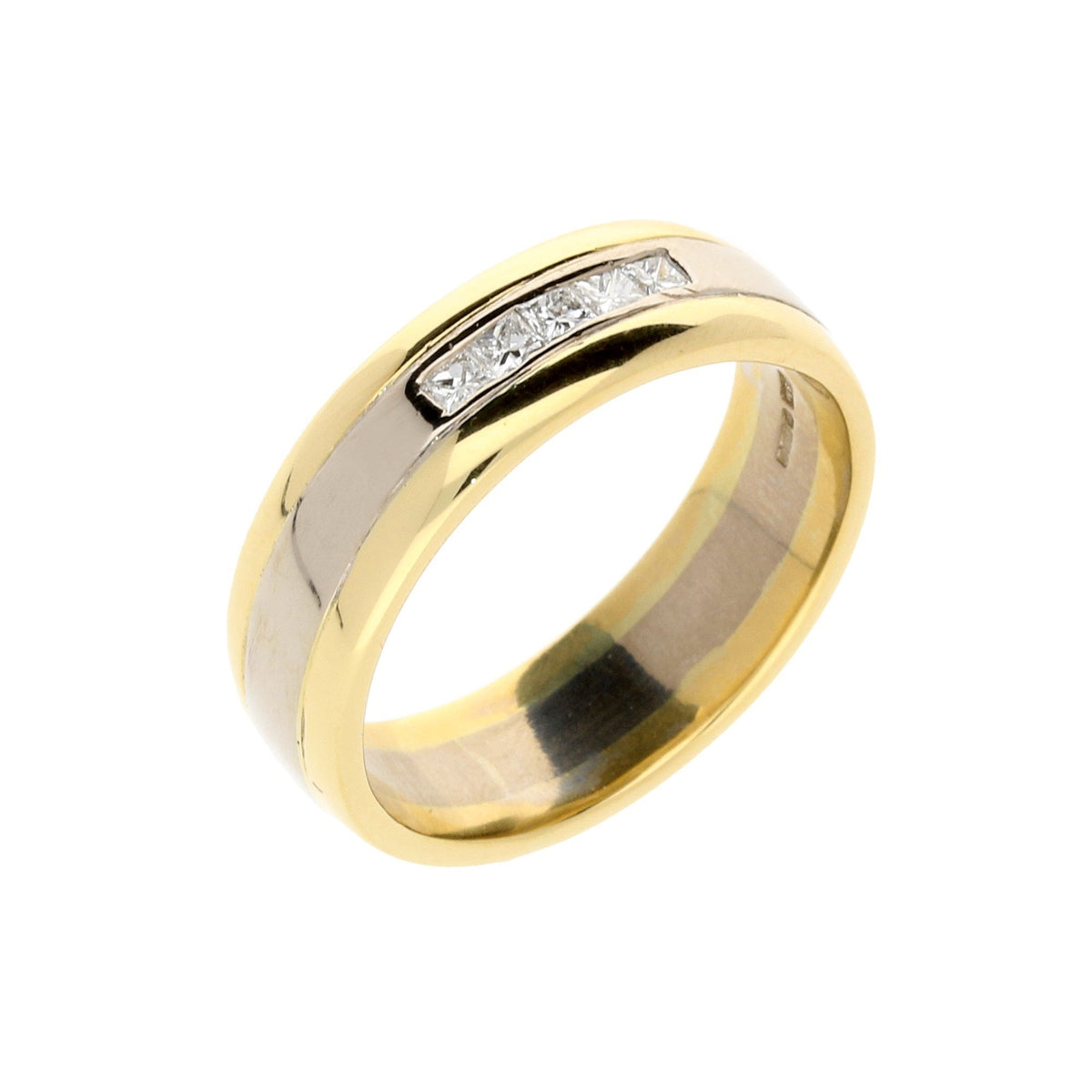 18ct Yellow & White Gold Diamond Wedding Ring - 0.35ct