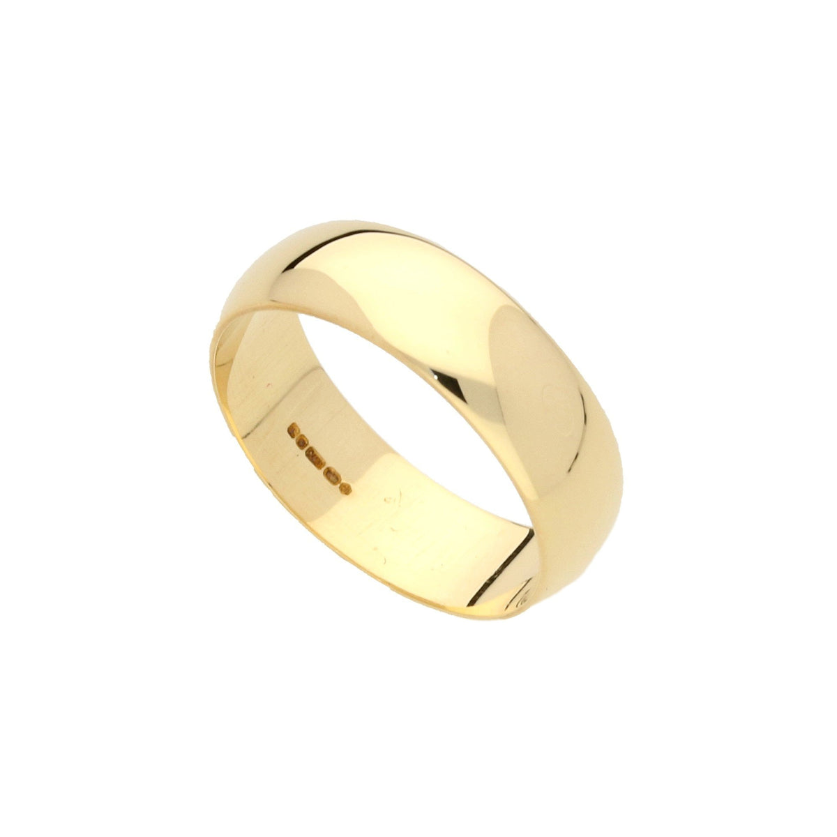 D-Shape 9ct Yellow Gold Wedding Ring - 4.3g