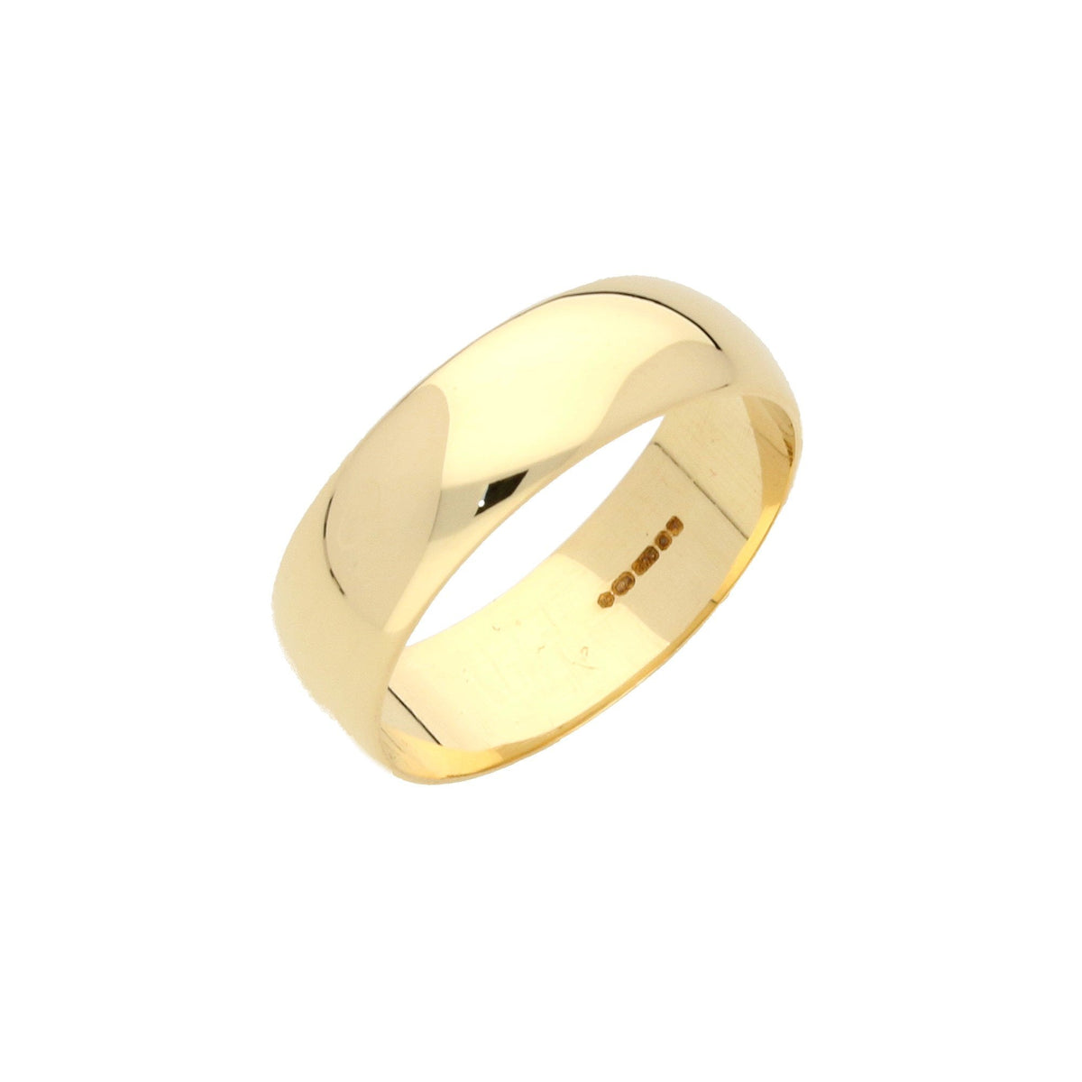 D-Shape 9ct Yellow Gold Wedding Ring - 4.3g