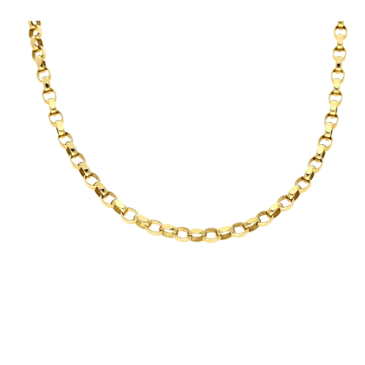 9ct Yellow Gold 'Diamond-Cut' 22-Inch Belcher Chain - 10.3g