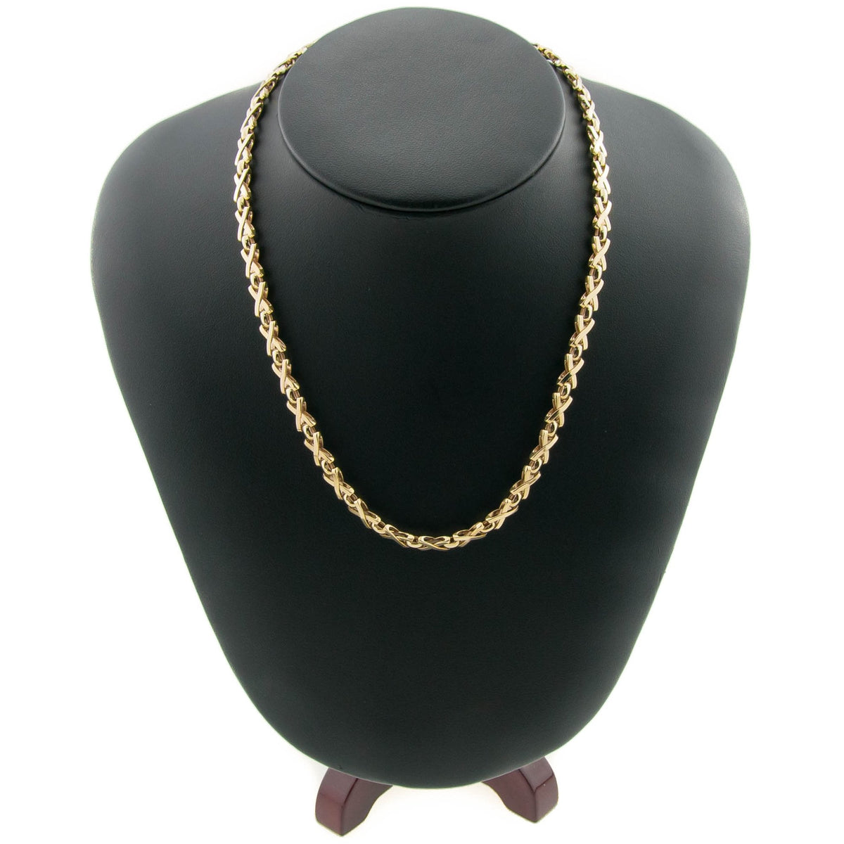 9ct Yellow Gold 16-inch 'Kiss' Style Necklace - 18.40g