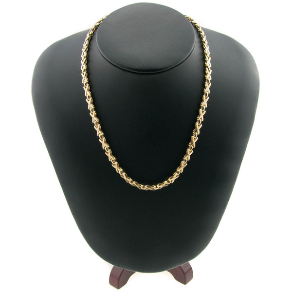 9ct Yellow Gold 16-inch 'Kiss' Style Necklace - 18.40g