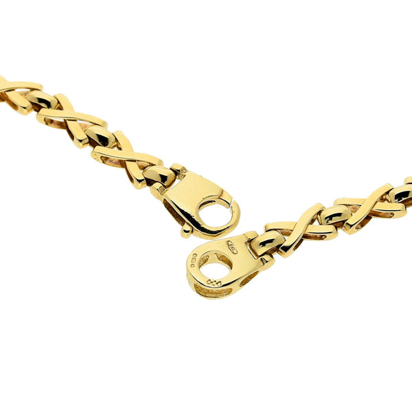 9ct Yellow Gold 16-inch 'Kiss' Style Necklace - 18.40g