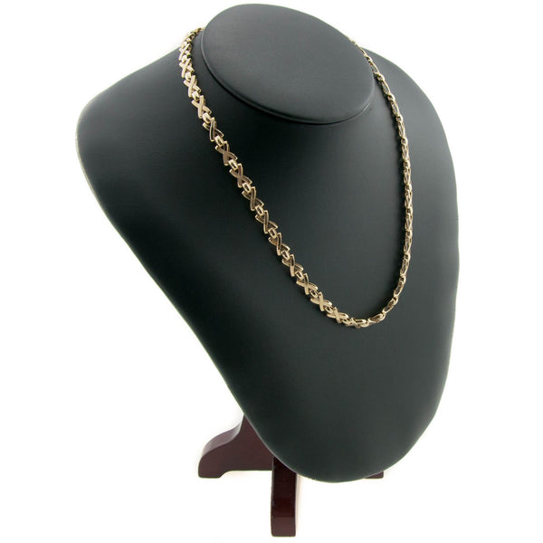 9ct Yellow Gold 16-inch 'Kiss' Style Necklace - 18.40g