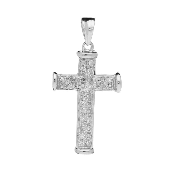 9ct White Gold Diamond Cross - 0.50ct