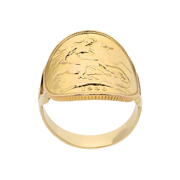 1980 'Bent-Over' Full Sovereign Ring - 9.70g