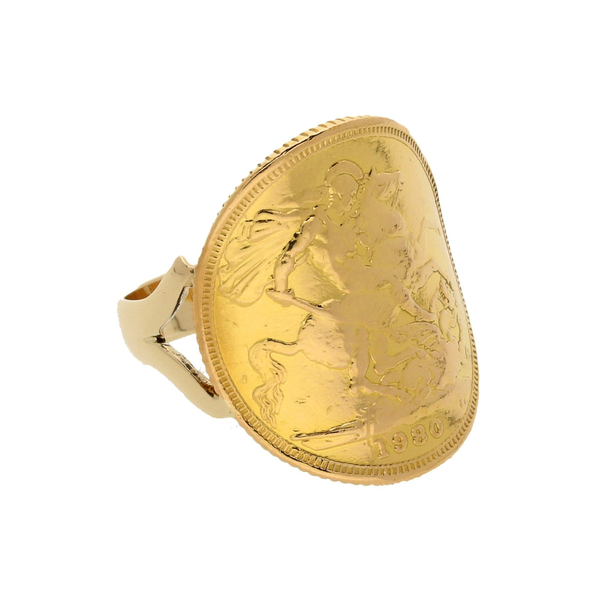 1980 'Bent-Over' Full Sovereign Ring - 9.70g